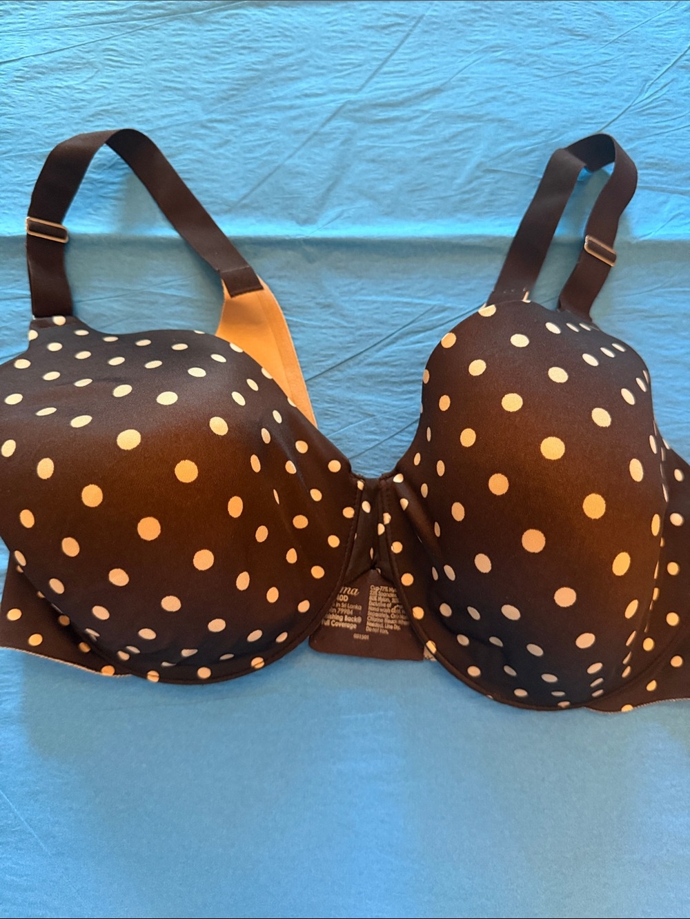 Soma Brown Bra with Cream Polka Dots - Padded T-Shirt Style